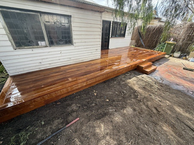 Rear Timber Deck & Steps, outdoor construction project by Premier Outdoors, Melbourne eastern suburbs