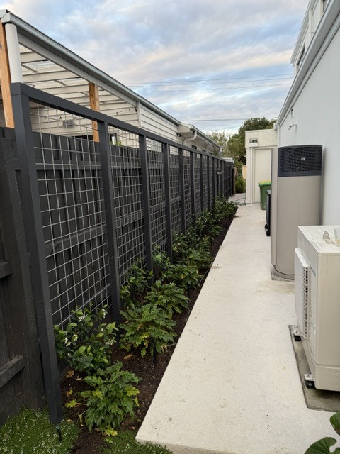 Steel Panel Fence & Garden, outdoor construction project by Premier Outdoors, Melbourne eastern suburbs