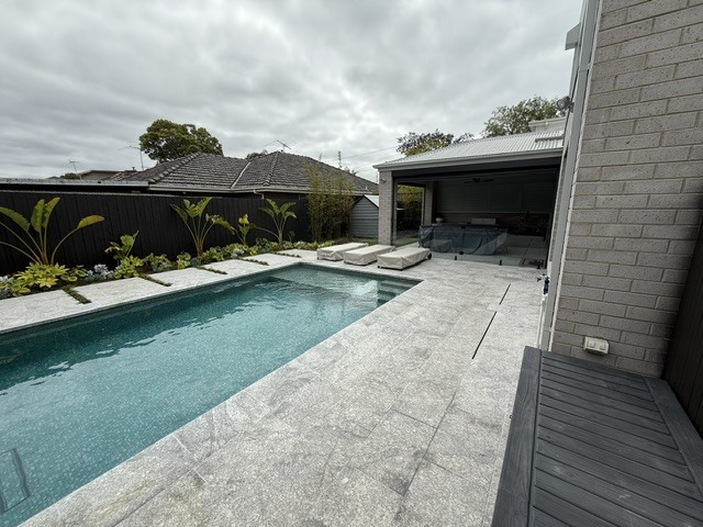Pool Coping & Paving, outdoor construction project by Premier Outdoors, Melbourne eastern suburbs