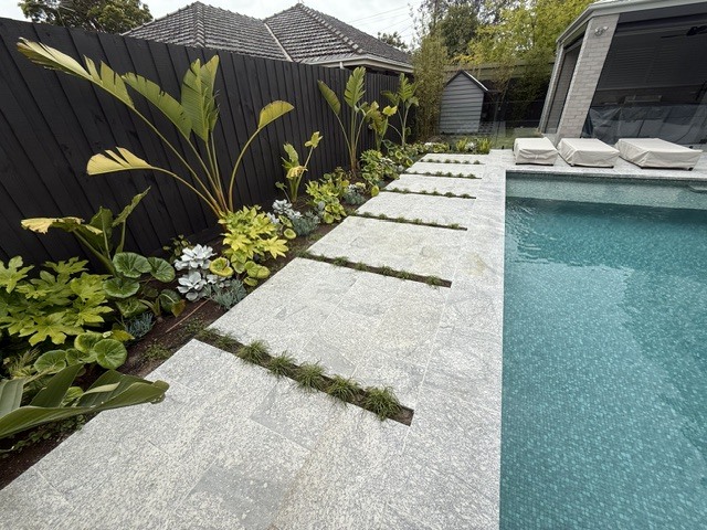 Pool Garden & Paving, outdoor construction project by Premier Outdoors, Melbourne eastern suburbs